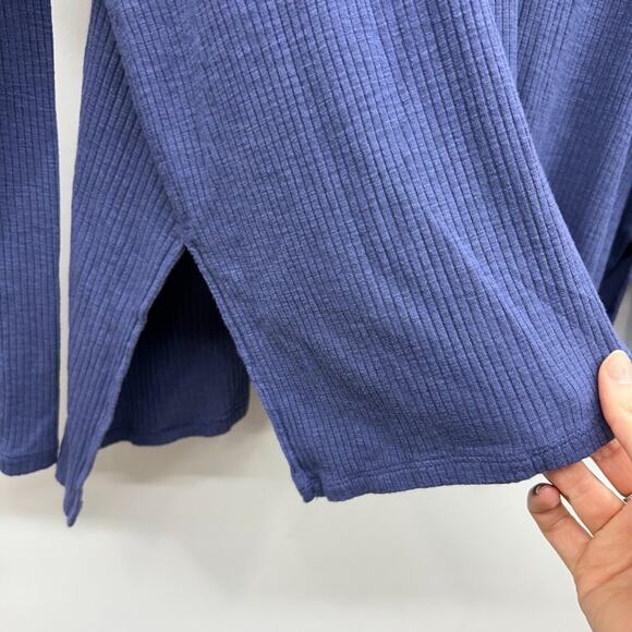 Aerie Blue Ribbed Henley Button Oversized Long Sleeve Tee T-Shirt Top XS - Picture 5 of 7